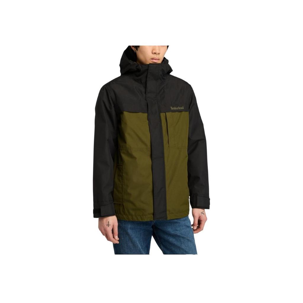 Timberland Drie-in-één Beschermende Shell Fleece Winddichte Waterdichte Warme Jas Herenjas Zwart Donkergroen A696HDX8