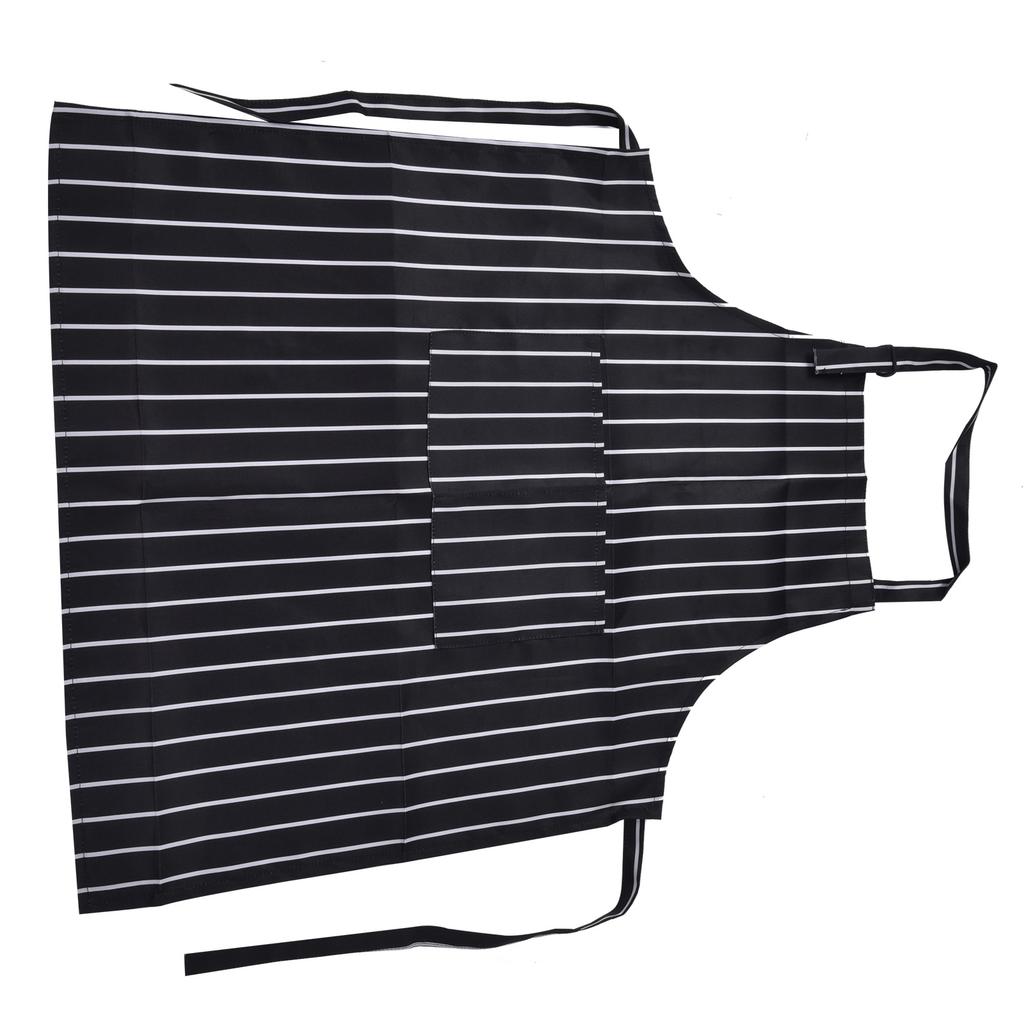Bib Apron Waterproof Adjustable Kitchen Cooking Aprons with Dual Pockets for Kitchens Restaurants BakersBlack and White