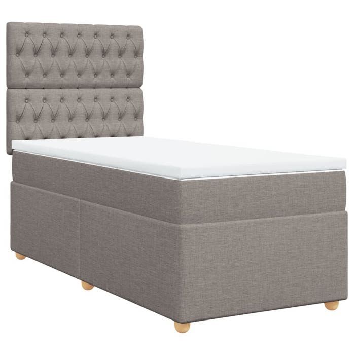 Maison Exclusive - Sommier à lattes de lit avec matelas Taupe 80x200 cm Tissu