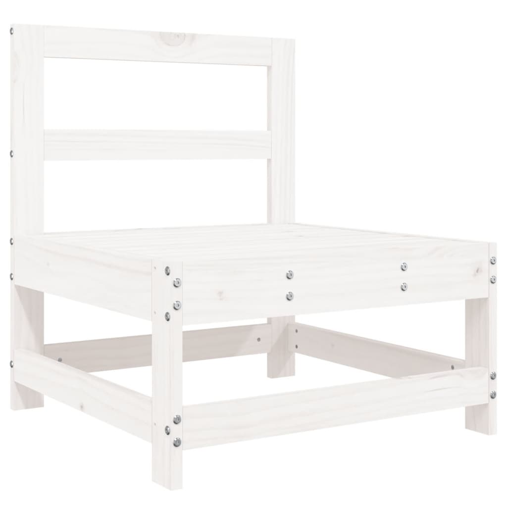 Garden Center Sofa White Solid Pine Wood