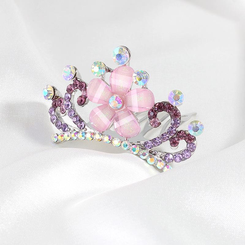 Children'S Hair Accessories Princess Crown Crystal Diamond Hairpin Fashion Hair Comb Comb Performance Princess Crown