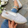 Comfortable Canvas Flat Shoes Women Breathable Non-Slip Espadrille Shoes Woman Summer Solid Color Shallow Casual Flats