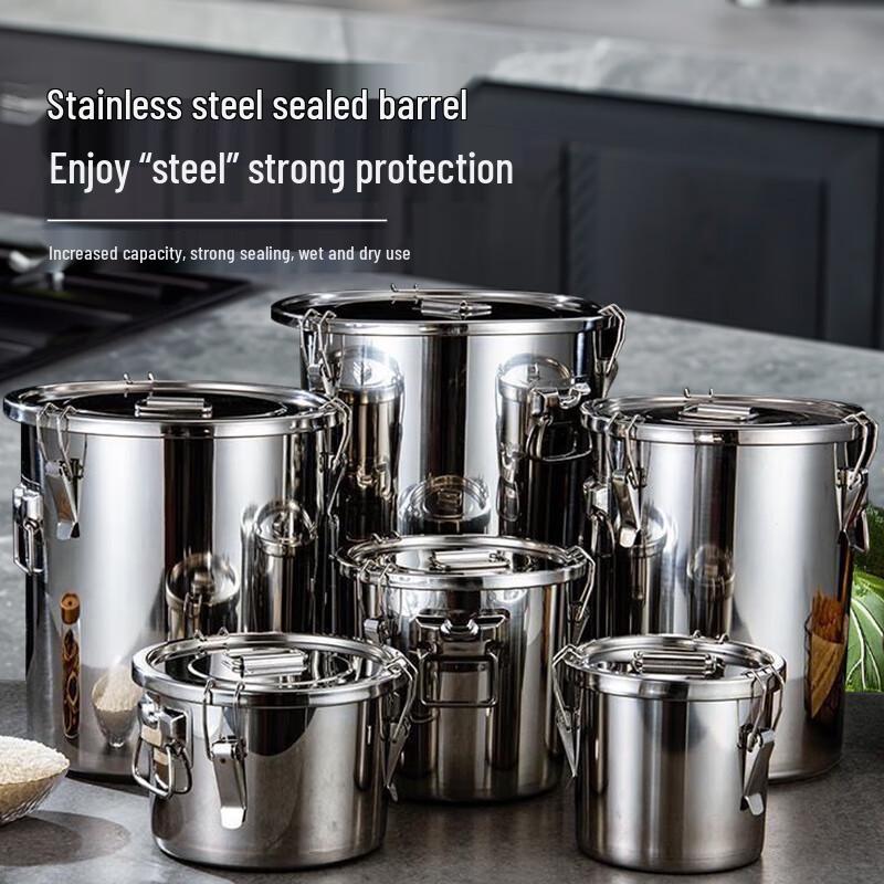 201 Stainless Steel Sealed Multi-purpose Storage Bucket