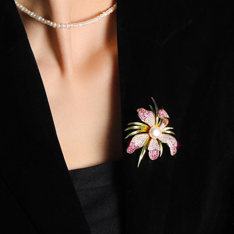 Orchid High-end Women's Exquisite and Luxurious Temperament Brooch