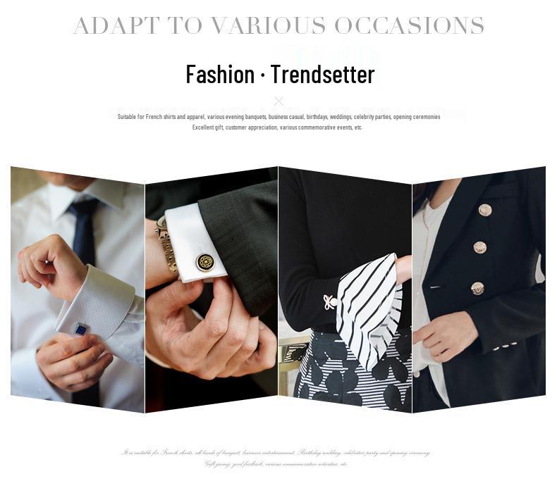 Men's Rhinestone Tie Clip and Cufflinks Set for Business Occasions