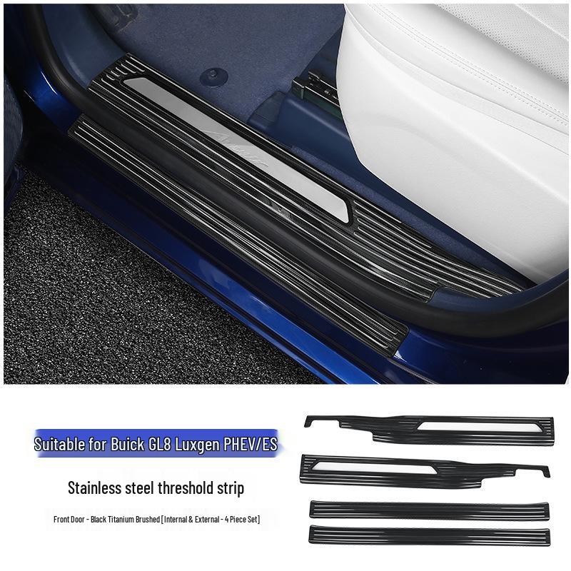 Stainless Steel Door Sill Scuff Plates for 2024 Buick GL8 PHEV Interior Upgrade
