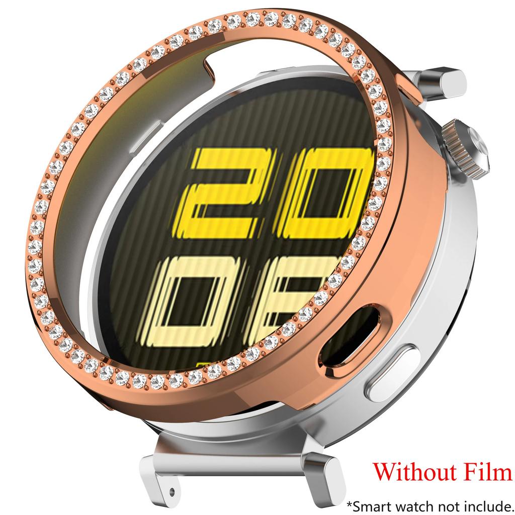 Bling PC Průhledné pouzdro pro Huawei Watch GT 5 4 41mm /5 Pro 42mm Kryt Kůže Samrt Pásek Diamantový Křišťálový Nárazník Ochranný GT5 GT4