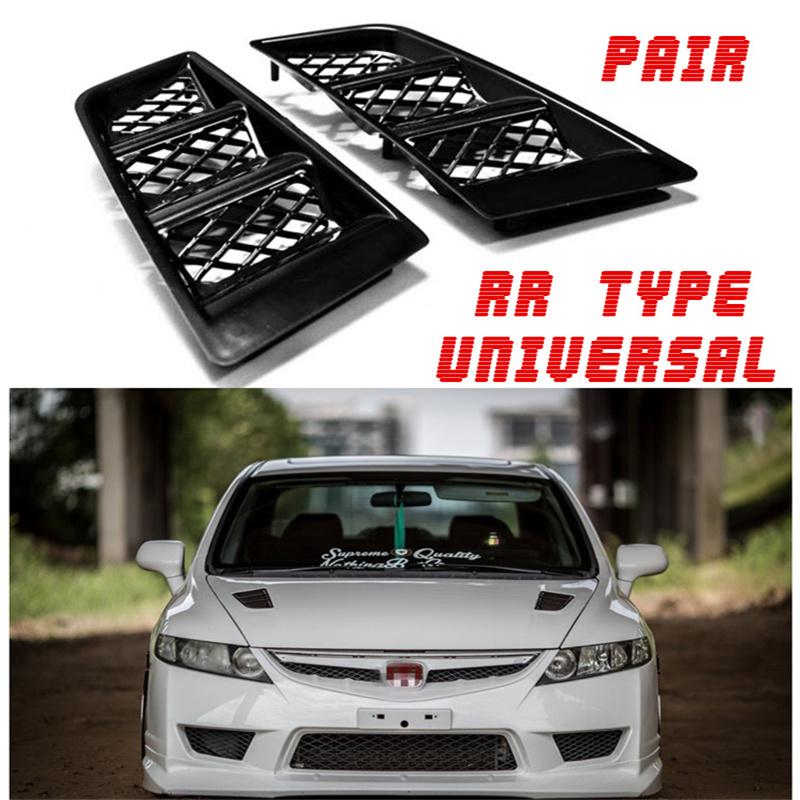 

2PCS ABS Universal RR Type Hood Vents Scoop Bonnet Air Vents Air Flow Vent Duct