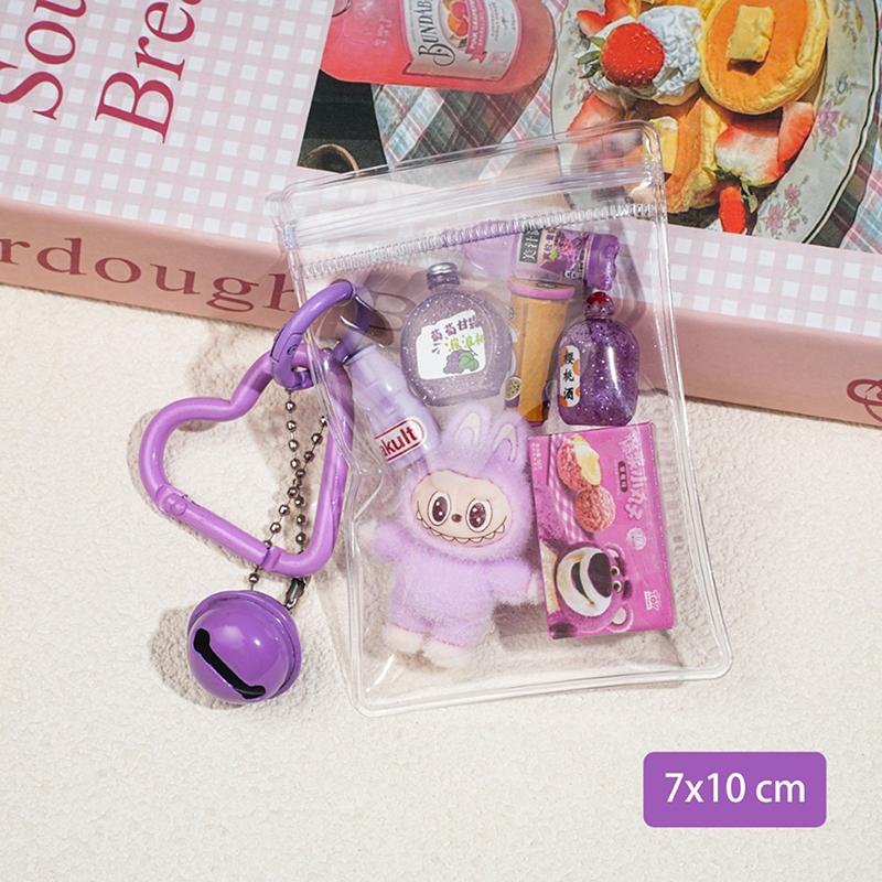 Kawaii Labubu Keychain Creative Cartoon Anime Keyring Girly Bag Pendant Backpack Hanging Decoration Lovely Gifts