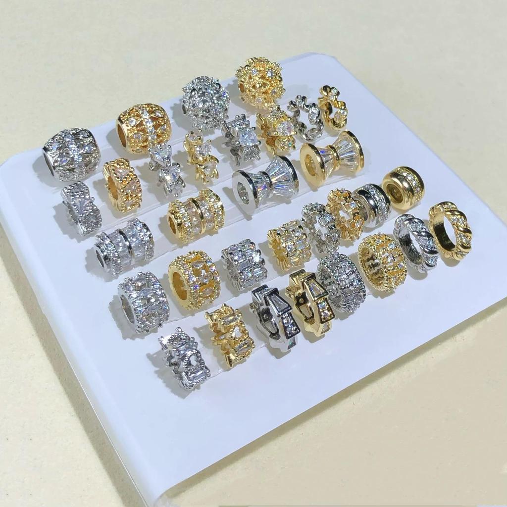 14k Gold-Plated Color-Preserving Crystal Spacer Beads for DIY Bracelets and Necklaces
