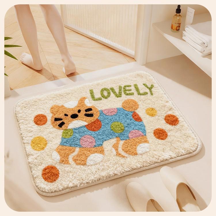 Cartoon Non-slip Water Absorbing Bathroom Mat - Faux Cashmere 40x60cm