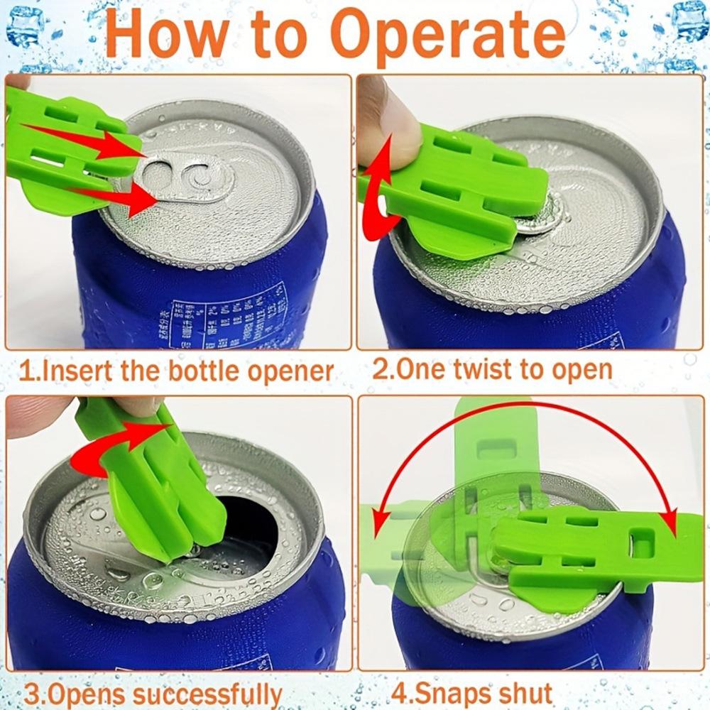 6pcs ABS Handheld Can Opener - Dustproof & Insect Proof, Easy Grip for Beer, Soda, and More - Portable & Durable Beverage Accessory
