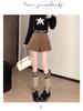 Women's High-Waist Pleated Wide-Leg Shorts for Autumn/Winter - Stylish A-Line Design