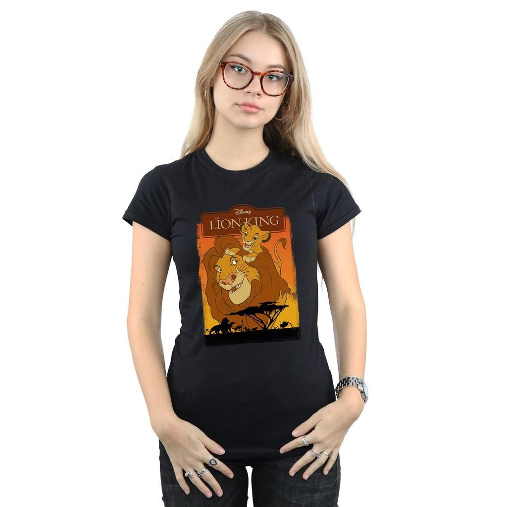 Disney Womens/Ladies The Lion King Simba And Mufasa Cotton T-Shirt