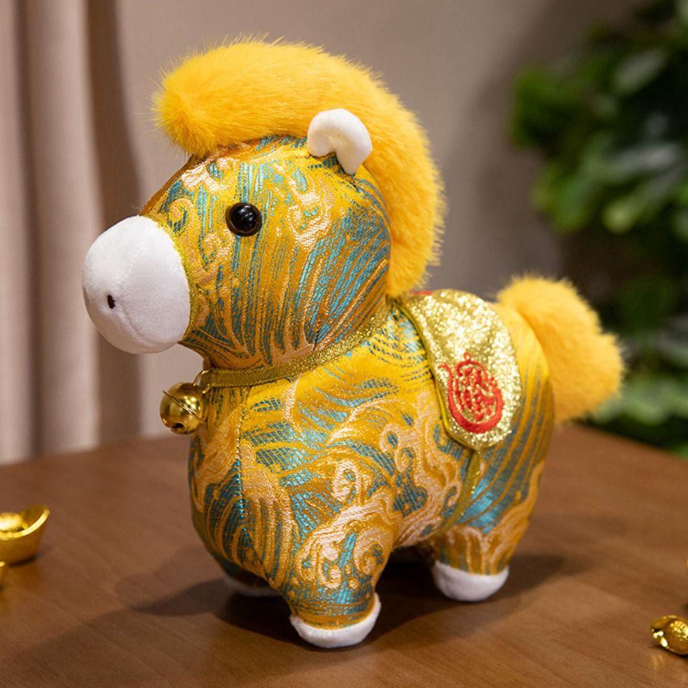 Colorful Horse Plush Doll Creative Cartoon Steed Doll Chinese New Year Gift Home Decoration