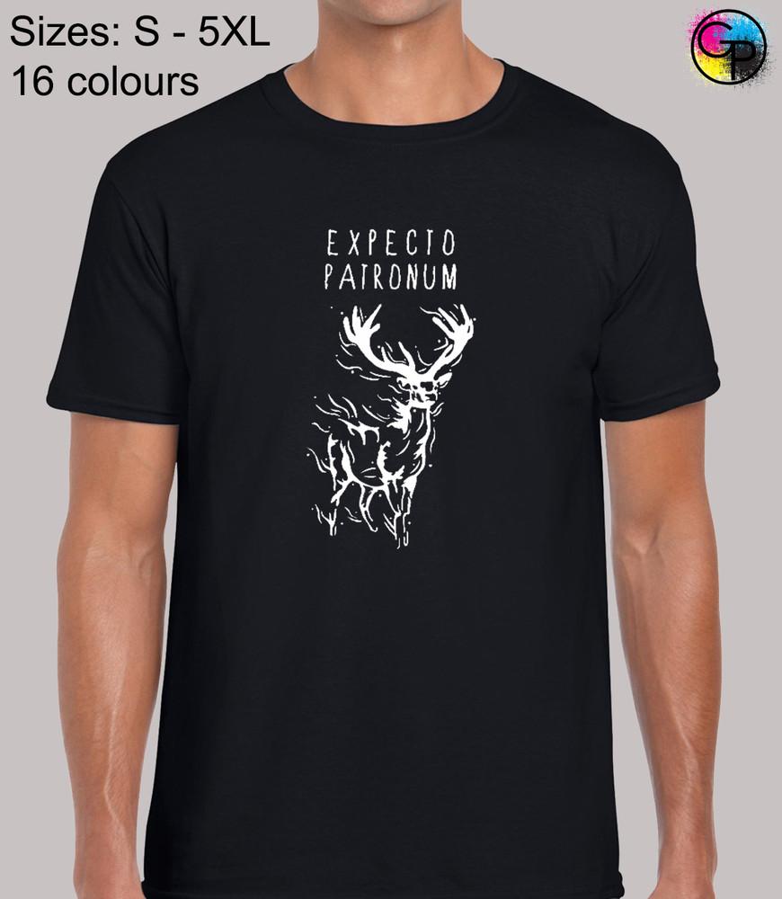 Expecto Patronum Wizard Movie Film Inspired Novelty T-Shirt Top for Men