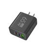 65W GaN Charger USB PD Type-C Fast Charging 3-Port Phone Adapter QC3.0 Compatible with IPhone 15 Pro Max Samsung Galaxy