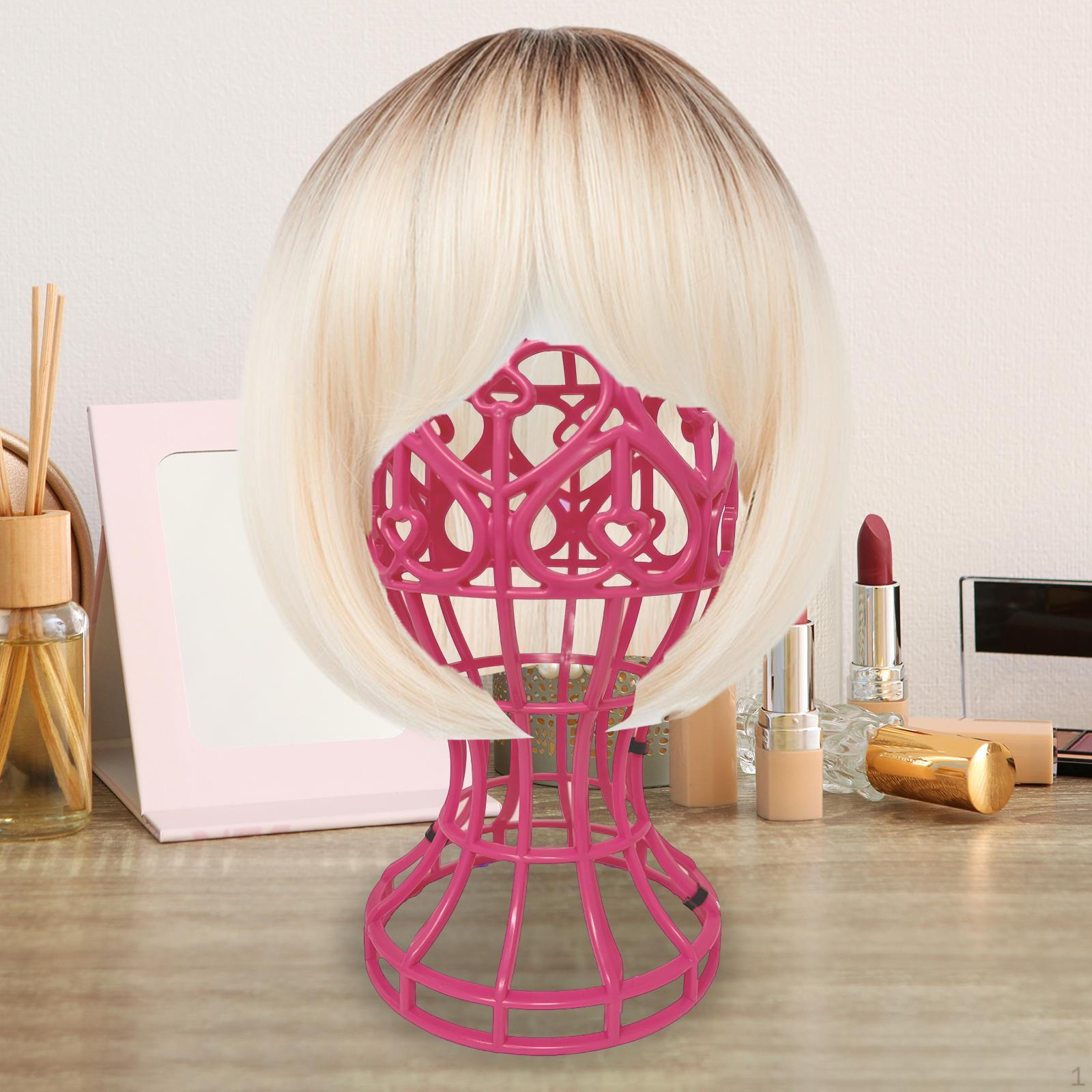 

Wig Head Stand Holder,Multifunction Rack Display for Beauty Salon Home Use Pink
