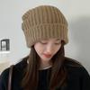 Winter Pile Hat for Women with Large Head Circumference Loose Hat Fashionable Warm and Cold Hat Versatile Woolen Knitted Hat