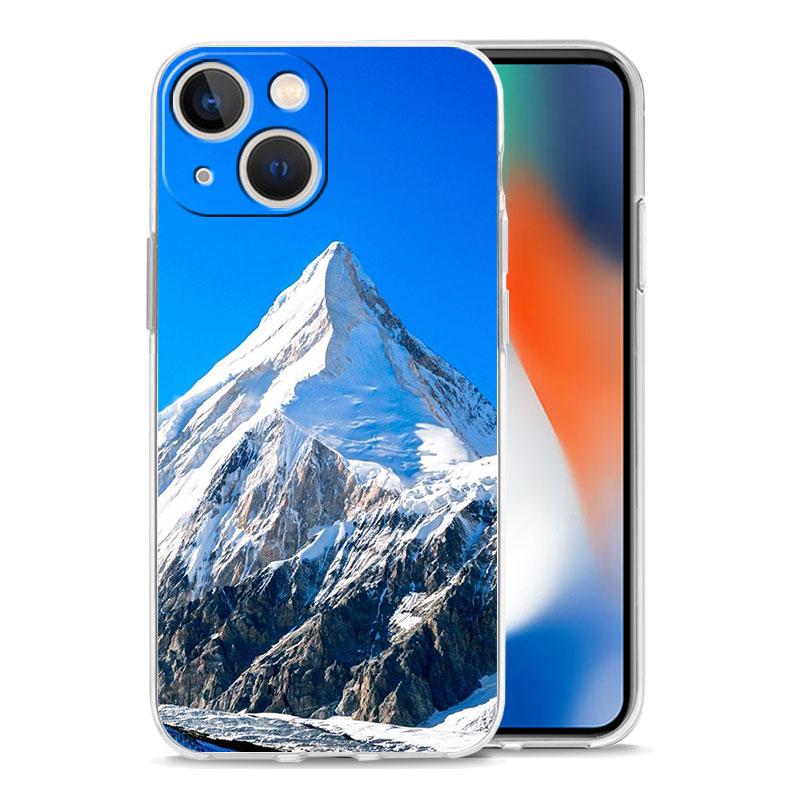 Phone Case For iPhone 17 Air Cases iPhone 16 15 12 13 14 Pro Max SE 7 8 Plus iPhone11 Clear Cover Mountain Peaks Landscape