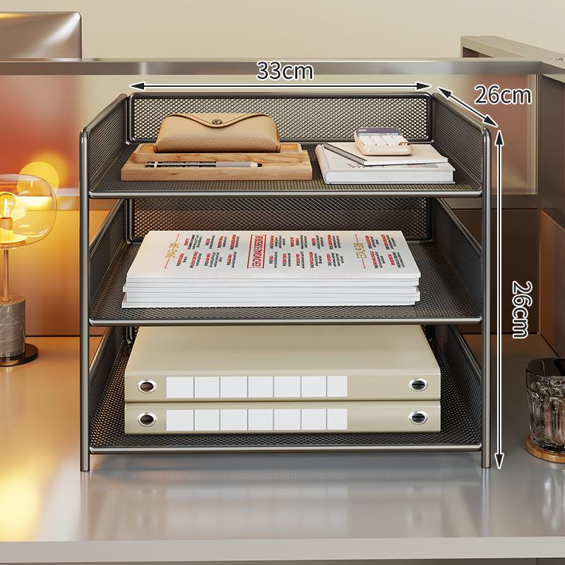 Multi-Functional Metal Document Rack - Large Capacity Office Storage Organizer
