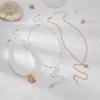Imitation Pearl Starfish Pendant Necklace Boho Style Conch Pendant Necklace  Stackable Chain