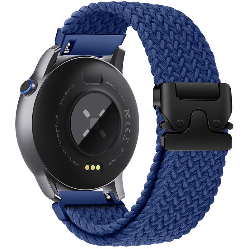 Cinturino in Nylon Intrecciato Compatibile per Huawei GT5 e Samsung Watch4567 con Fibbia ad Ombrello