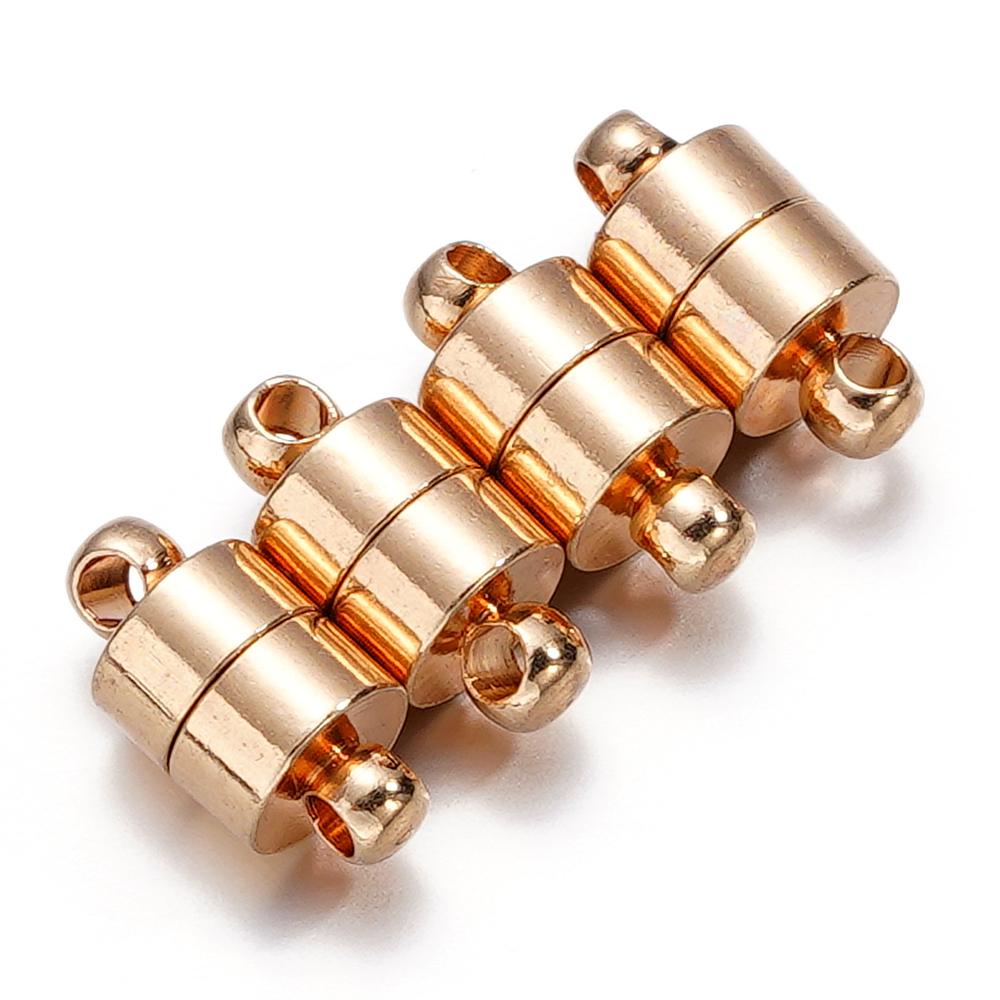 5Sets Round Strong Magnetic Clasps Fit Bracelets Necklace Rhodium End Clasp Connectors for Makings Leather Bracelet Jewelry