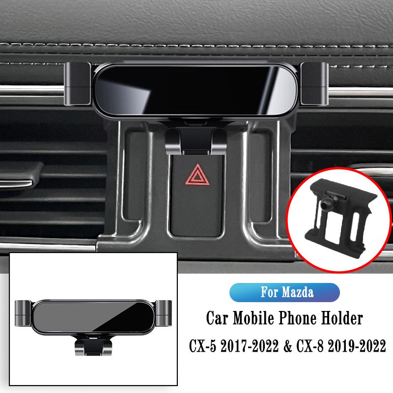 Car Phone Holder For Mazda CX-5 2015-2022 CX8 -2022 Gravity Navigation Bracket GPS Stand Air Outlet Clip Rotatable