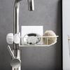2Pcs Faucet Storage Rack Sink Sponge Holder Rustproof Corrosion Resistant Hollow Design Adjustable Detachable Sponge Holder Sink Organizer
