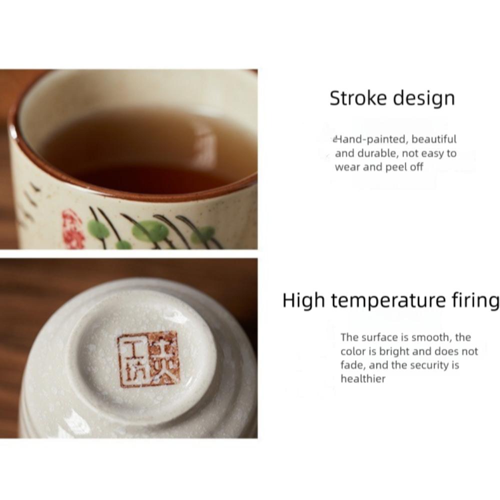 Japanese Style 2.8inch Hand-painted Tea Cup Ceramic Lotus Kungfu Teacup Fish Flower Birds Tea Set Handy Cup