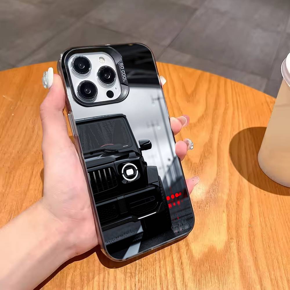 Car M-Mercedes-ES G-G Phone Case For iPhone17 16 15 14 13 12 Pro Max Grey Black Matte Laser Metallic Aurora Funda