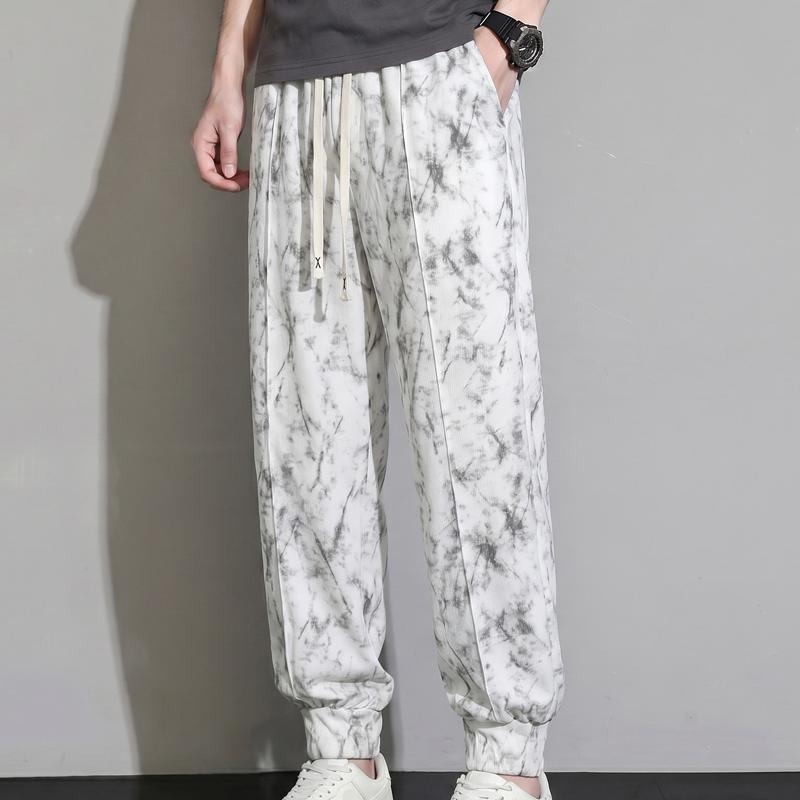 Men's Plus Size Tie-Dye Jogger Pants, Elastic Waist Casual Summer Trousers (4XL-10XL)