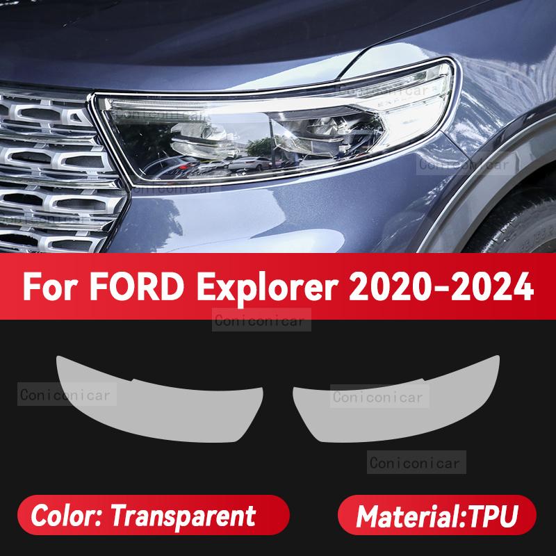 For FORD Explorer 2016-2024 Car Headlight Transparent TPU Protective Cover Film Front Light Tint Change Color Sticker