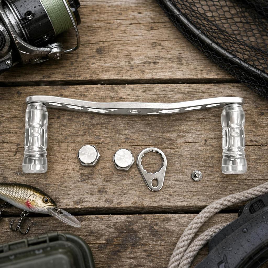 Replacement Fishing Reel Handle Textured Grip with Mounting