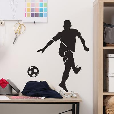 Schwarze Silhouette Fußballspieler Schlafzimmer Eingangshalle Zuhause Hintergrund Verschönerung Wandaufkleber