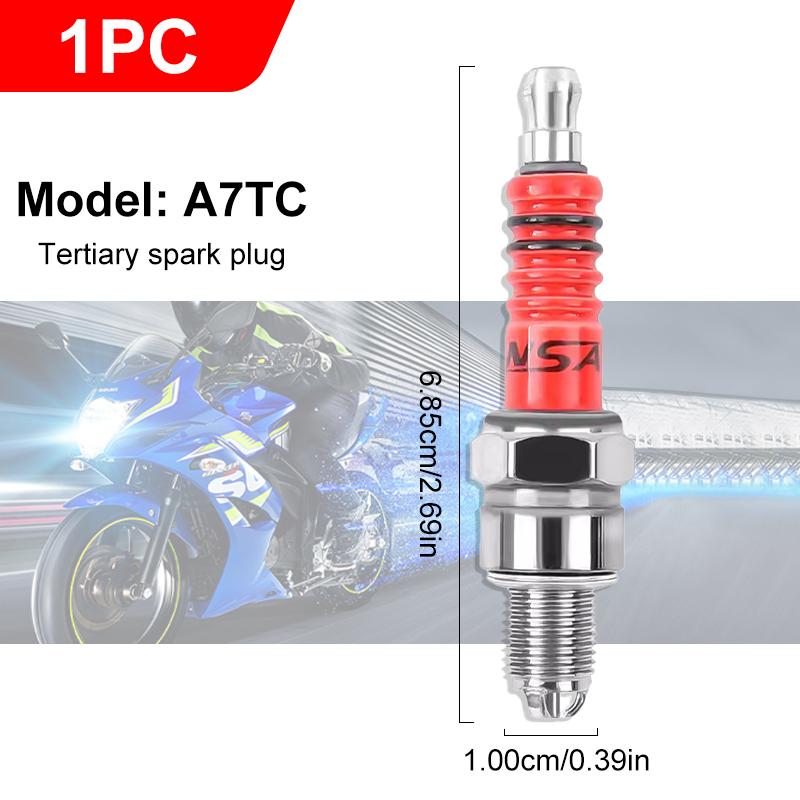 

SEAMETAL 1/2/4PCS 3 Electrode Racing Spark Plug A7TC D8TC Triple Spark Plugs for ATV Scooter Dirt Bike Motorcycle Accessories A7TC 1PC