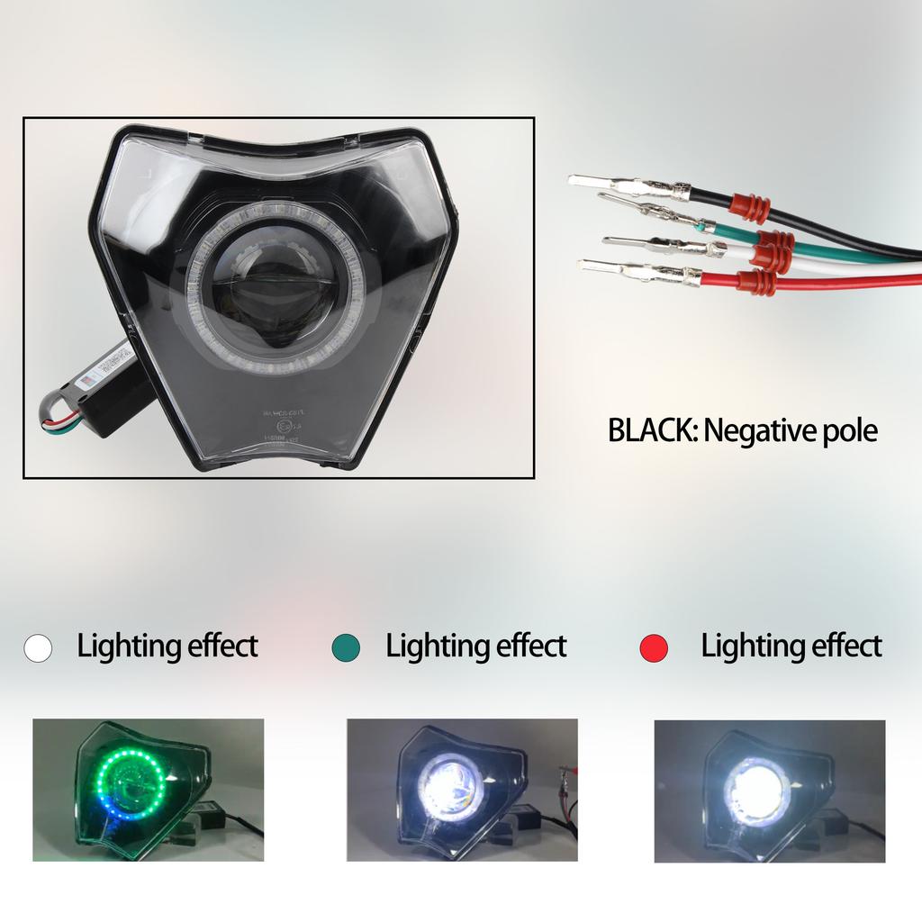 Motorcycle Headlight APP Control Angel Eye Light Pit Dirt Bike For KTM 690 SMCR 2019-2023 EXC XCW 14-23 TPI 125-300 17-23 Racing