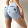 Women's High-Waist Breathable Yoga Shorts – Peach Butt Shape, Pocket Design, Ideal for Running & Fitness