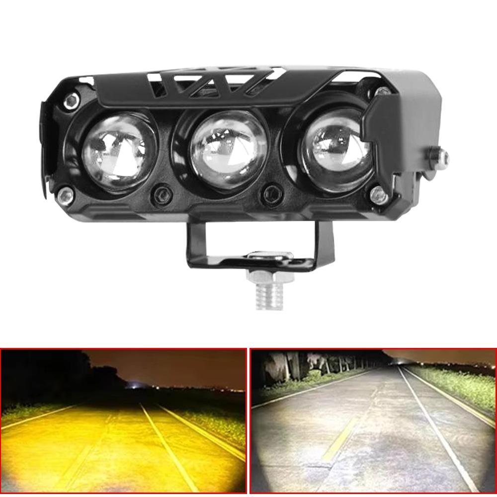 New Motorcycle Three Eye LED Spotlights, Electric Vehicle Modified Headlights, External Spotlights