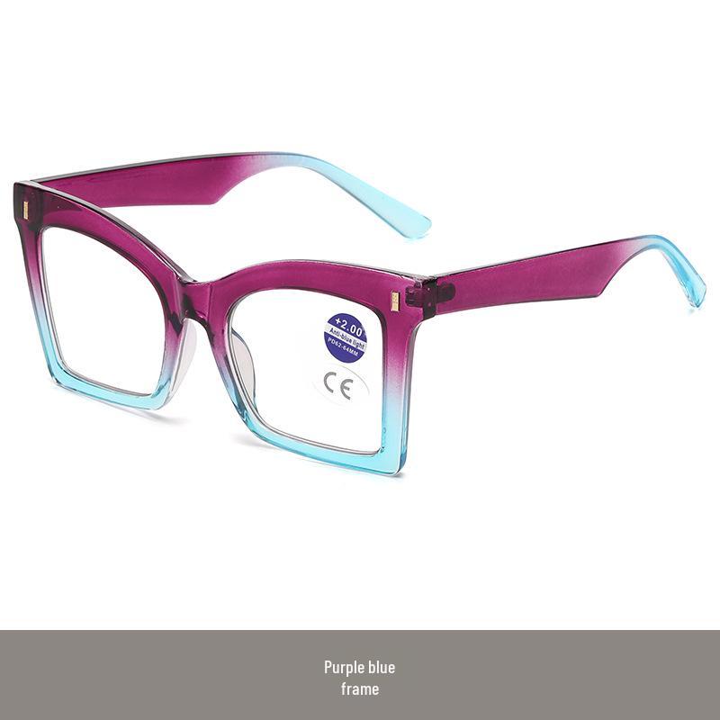 Photochromic Anti-Blue Light Women's Large Frame Reading Glasses - European & American Design