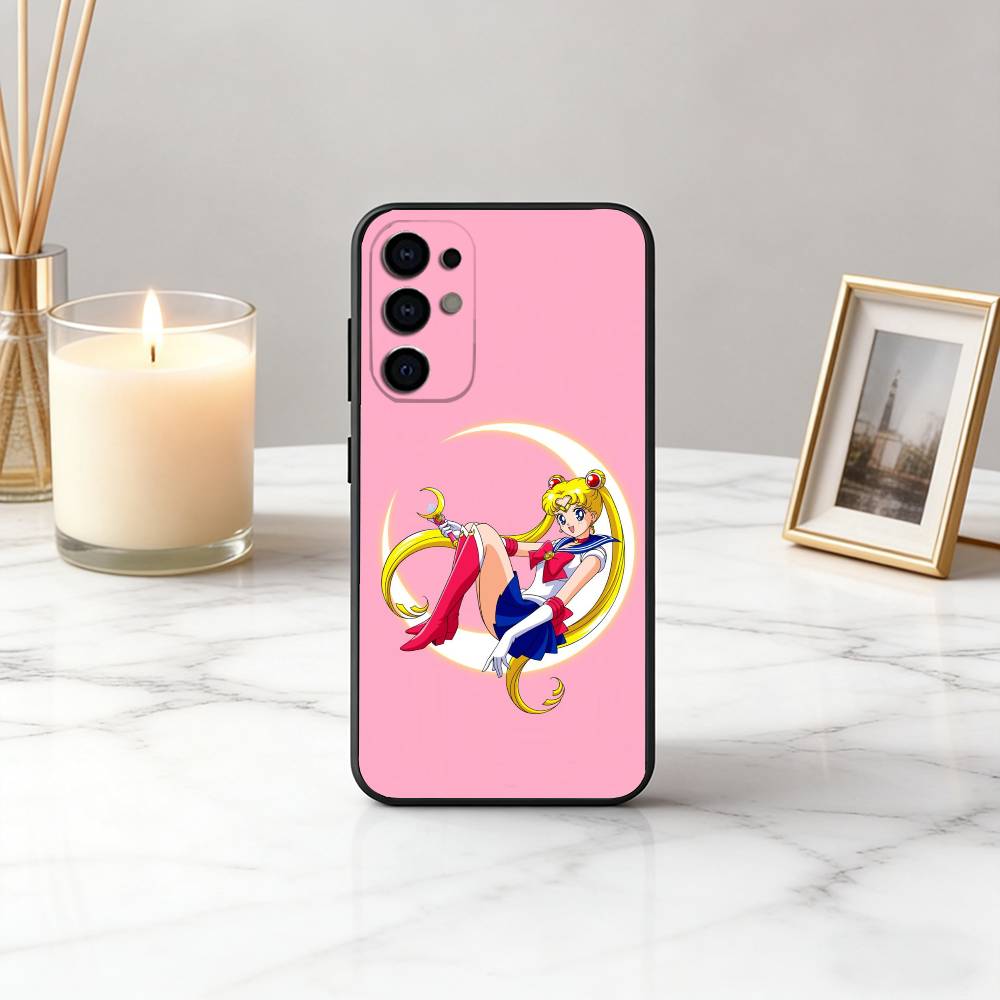 Cute S-Sailor M-Moons Usagi Tsukino Phone Case For Samsung S25,S24,S21,S22,S23,S30,Ultra,S20,Plus,Fe,Soft Silicone Black Cover