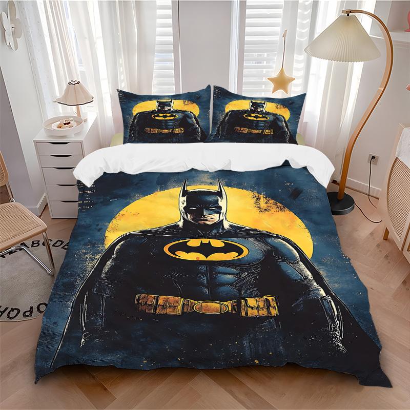 

3pcs Batman Moonlight Bedding Set, Soft Polyester Duvet Cover and Pillowcases Machine Washable Seasons all suitable & Guest Room Decor265 135x200cm