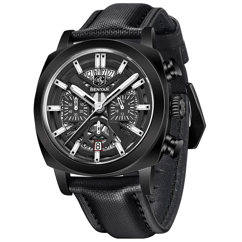 BENYAR Men's Fashion Sports Multi Functional Waterproof Calendar Business Quartz Watch
