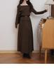 Elegant One-Shoulder Knit Suit Skirt - 2025 Two-Piece Date Outfit