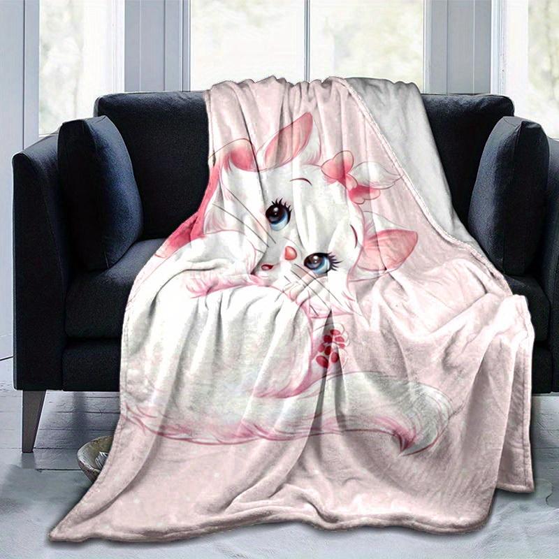 1pc, Adorable Kitten Design Flannel Throw Blanket, Perfect for Home Decor, Couch Cover, Travel, Camping, Office Nap, Beach, Gift IdeaW081
