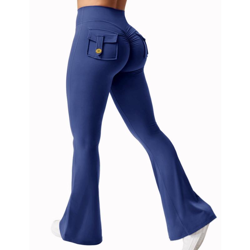 

Жіночі легінси кльош з кишенями М які штани для йоги у стилі карго з високою посадкою Гімнастичні облягаючі штани Фітнес та бодібілдинг Спортивний одяг S