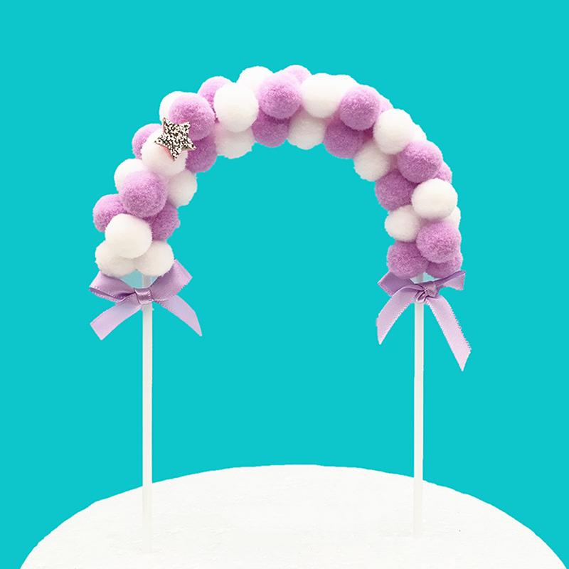 

Pink Blue Purple Soft Pompom Balls Cake Decoration Birthday Party Decorating Supplies Diy Cake Tools фиолетовый