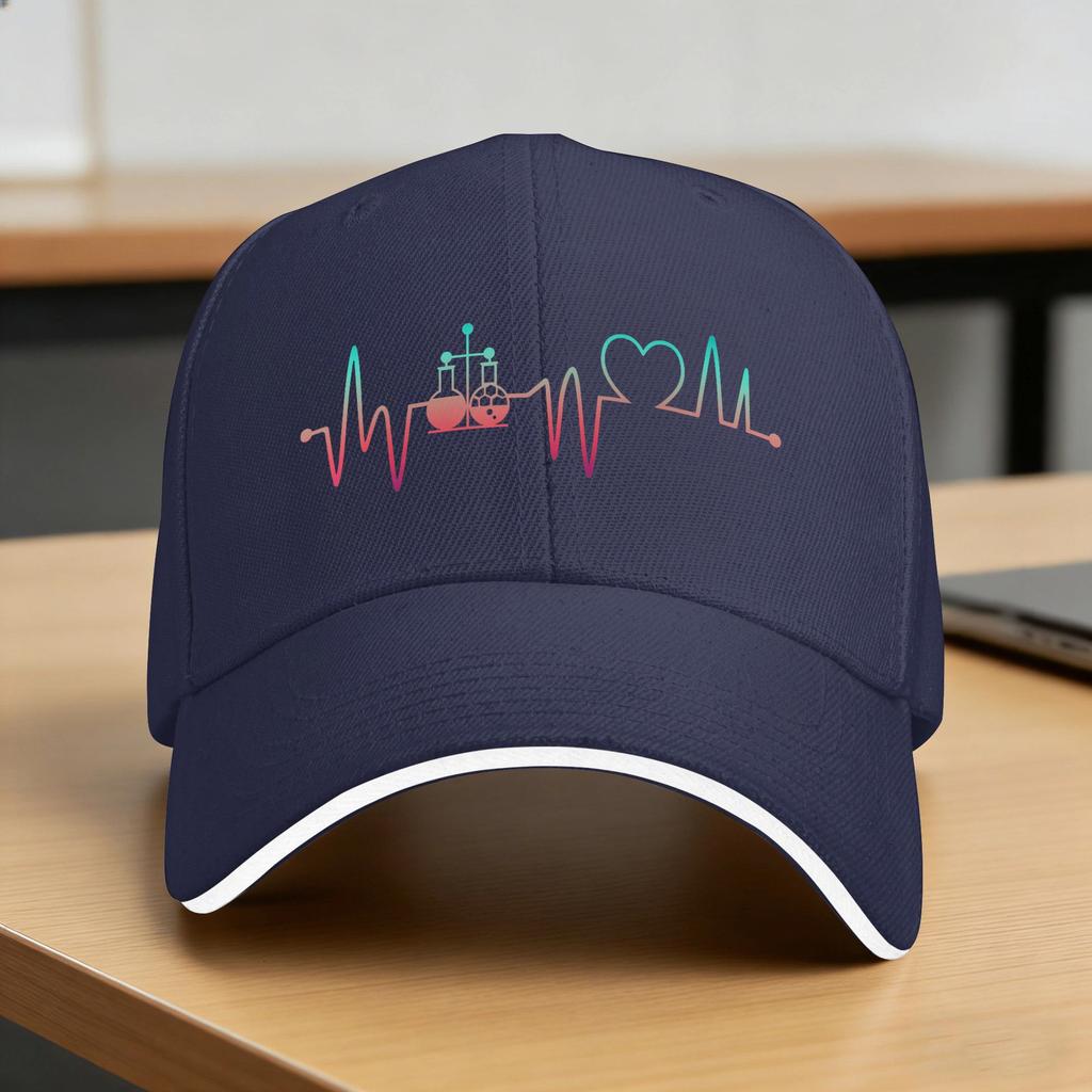 Chemistry Nerd Heartbeat Science Geek Lover Teacher Chemist Sun Baseball Cap Summer Yk Retro Trucker Hat Gym Snapback Cap
