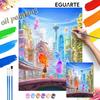 Oil Painting Elemental City Love Art Handmade Diy Painting Home Decoration Gift